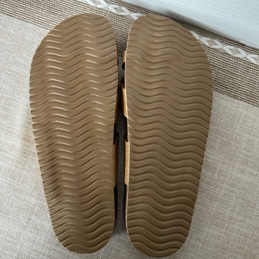 BioNatura Gold Glitter Sandals Tortota Women’s Size 9-9.5. Made in Italy - Picture 2 of 2
